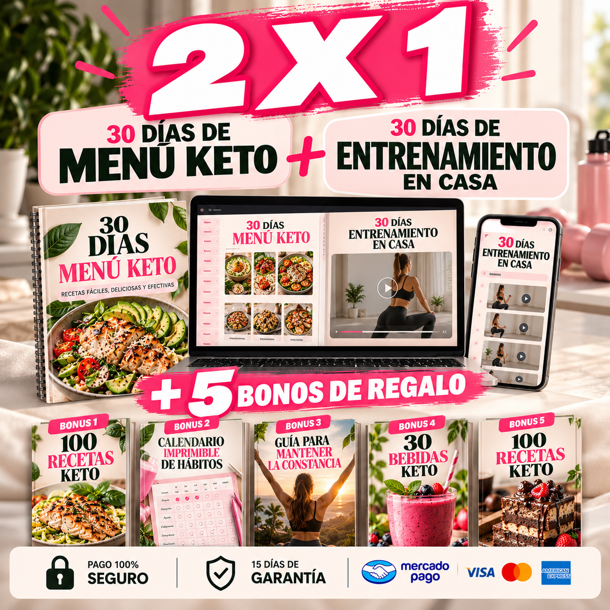 2x1 30 DIAS DIETA KETO Y 30 DIAS ENTRENAMIENTO EN CASA